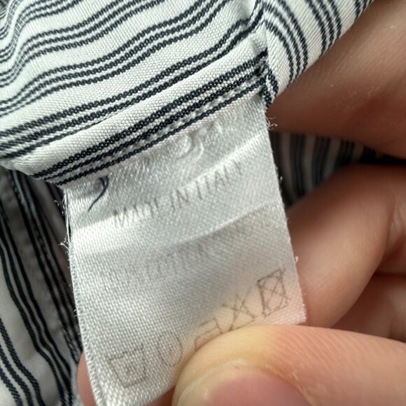 Gucci Striped Black White Contrast Collar Italy Made Button Up Shirt Size Woven - Picture 15 of 16